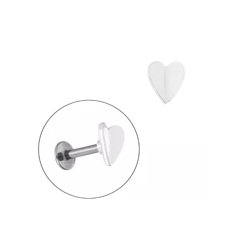 PIERCING PRATA CORAÇÃO GEOMÉTRICO