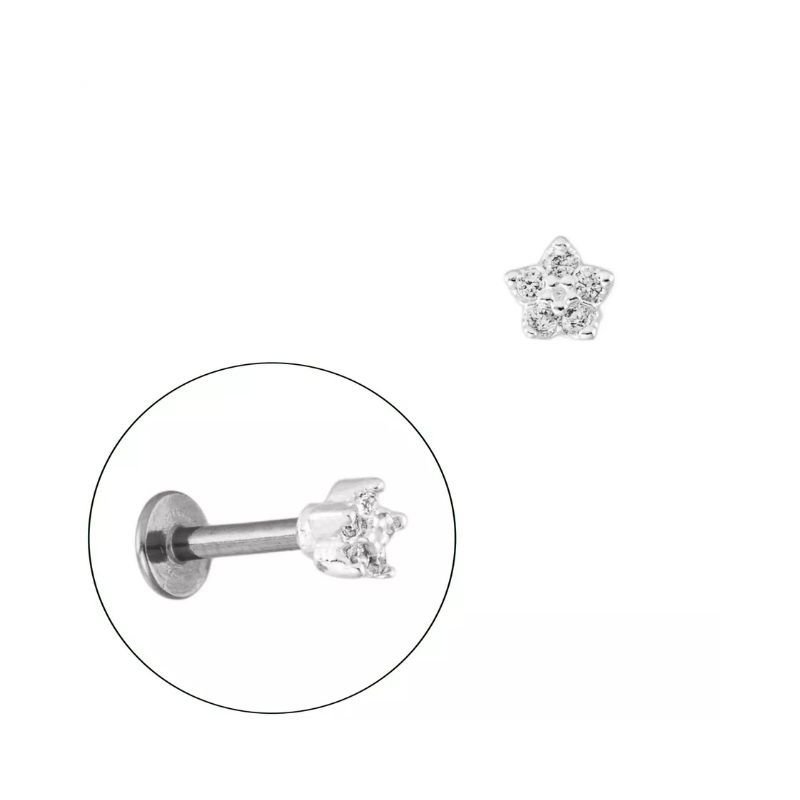 PIERCING PRATA FLORZINHA