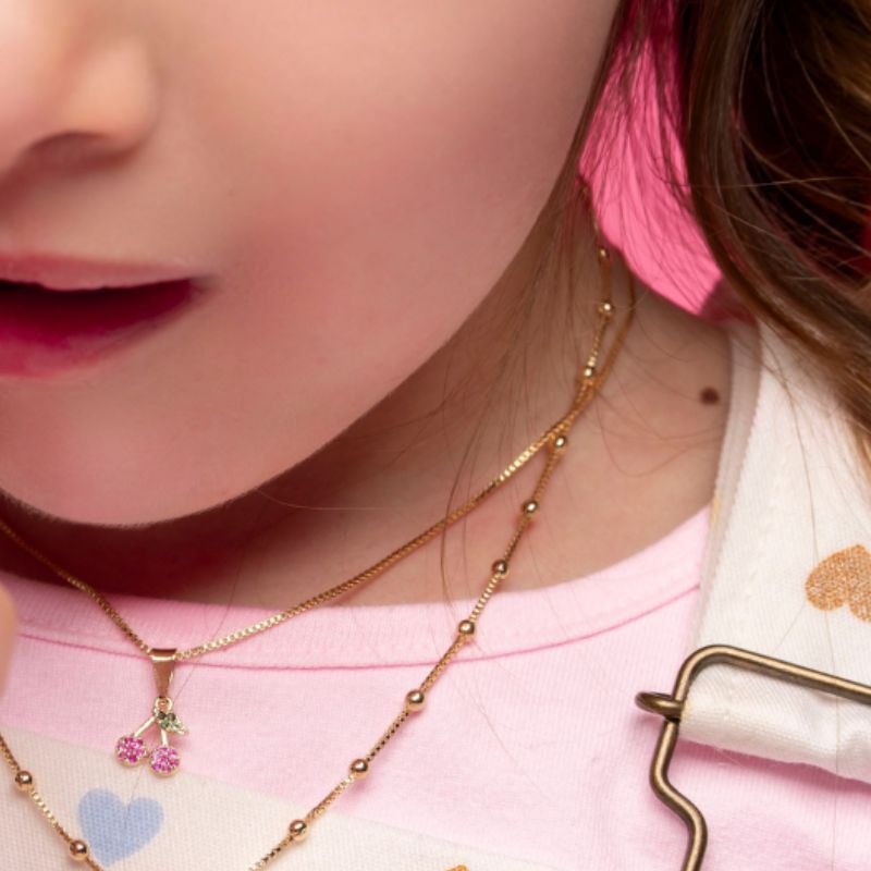 PINGENTE CEREJA ZIRCÔNIAS