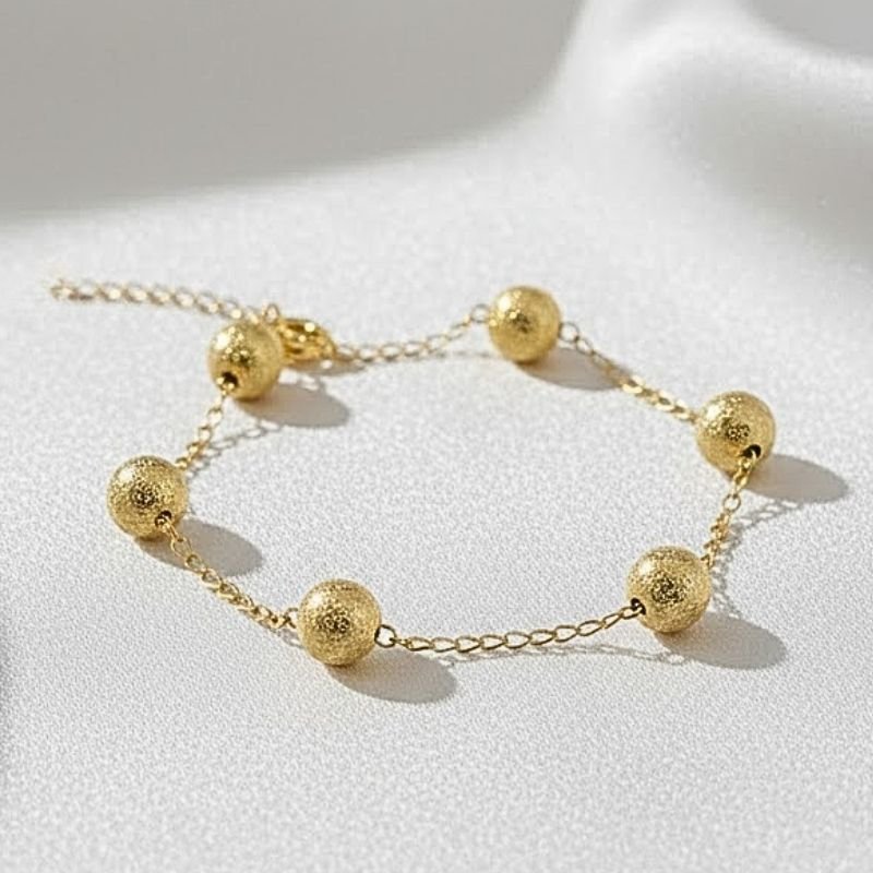 PULSEIRA BOLA LISA E DIAMANTADA BANHADA