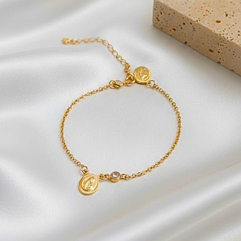 PULSEIRA COM APARECIDA BANHADA A OURO