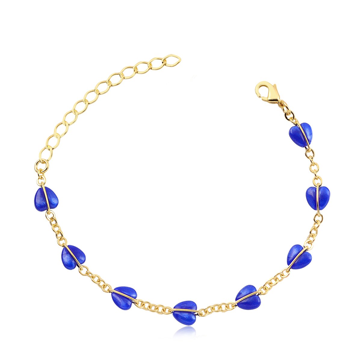 PULSEIRA CORAÇÕES AZUIS BANHADA