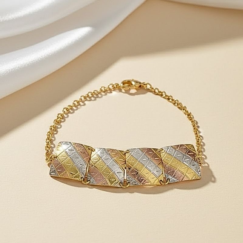 PULSEIRA DIAMANTADA COM RÓDIO 3 CORES