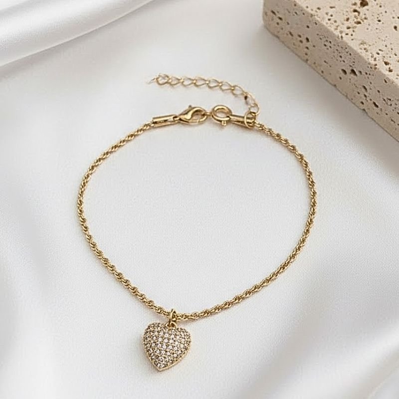 PULSEIRA ELO GRUME COM CORAÇÃO