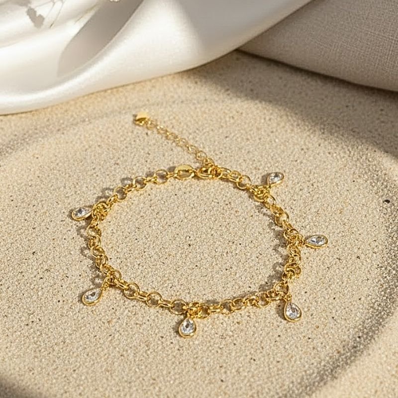 PULSEIRA ELO PORTUGUÊS E CRISTAIS
