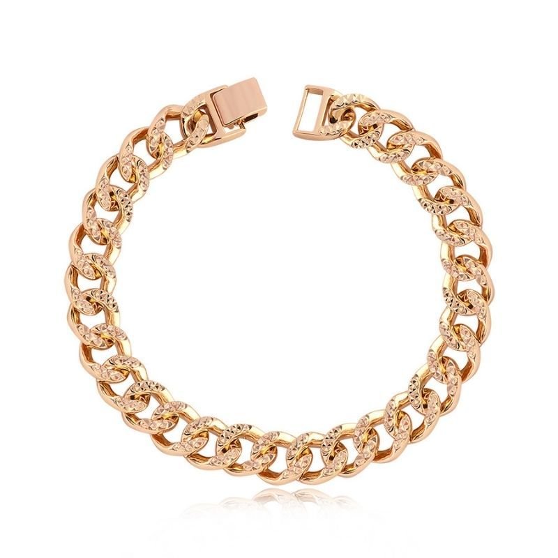 PULSEIRA ELOS DIAMANTADA BANHO ROSE 19CM