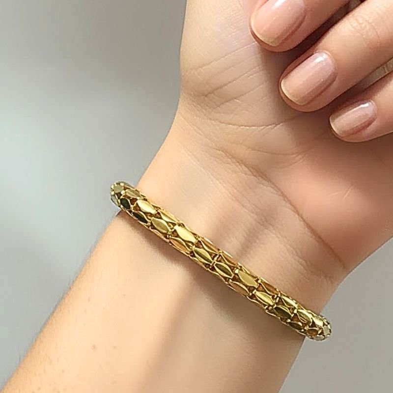 PULSEIRA ELOS LARGOS BANHADA A OURO