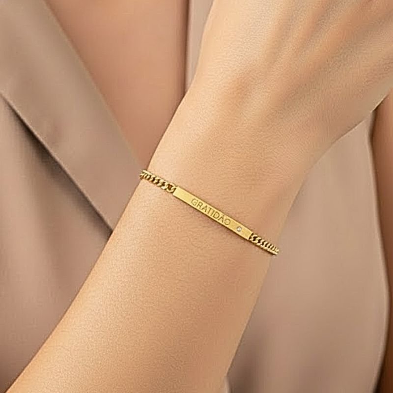 PULSEIRA GRATIDÃO BANHADA A OURO