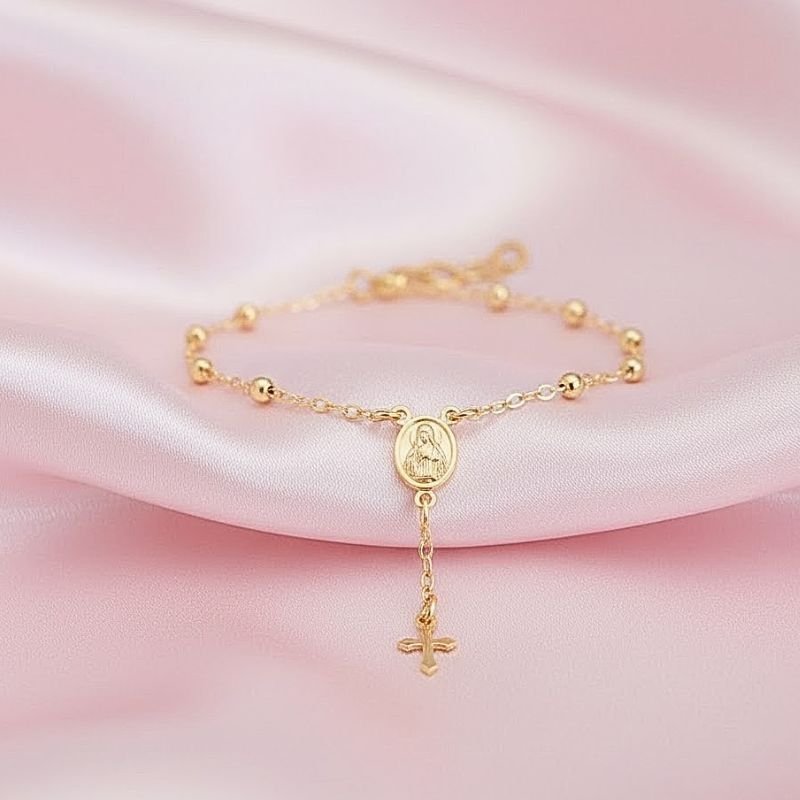 PULSEIRA INFANTIL TERÇO BOLINHAS