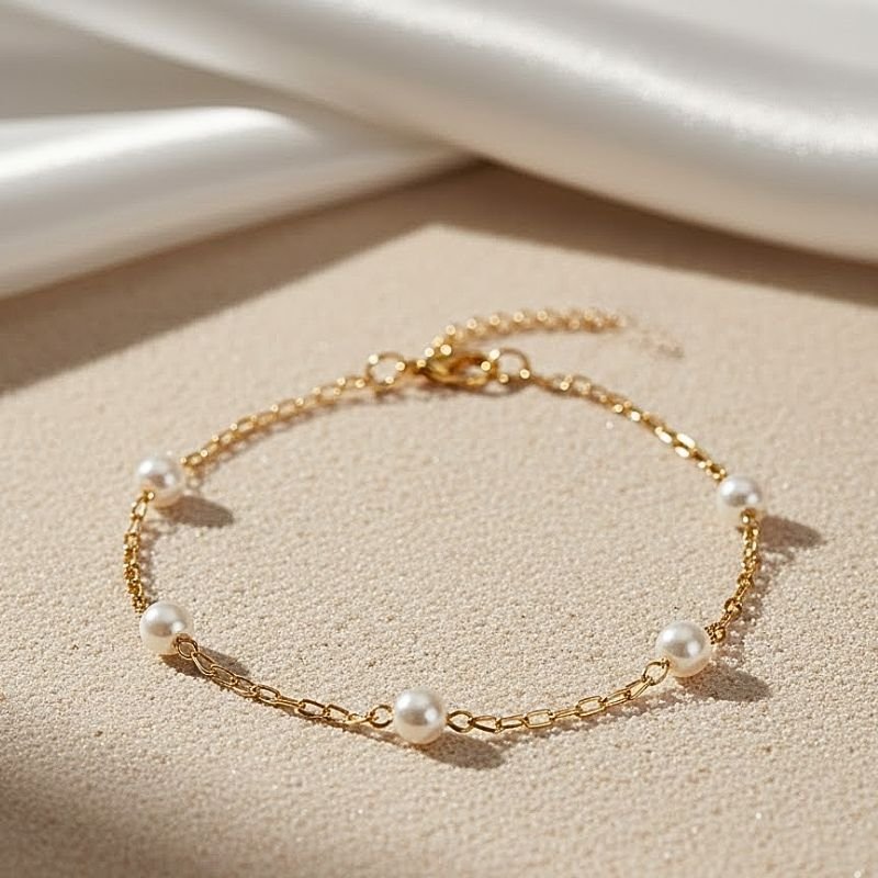 PULSEIRA PÉROLAS CLÁSSICA BANHADA A OURO