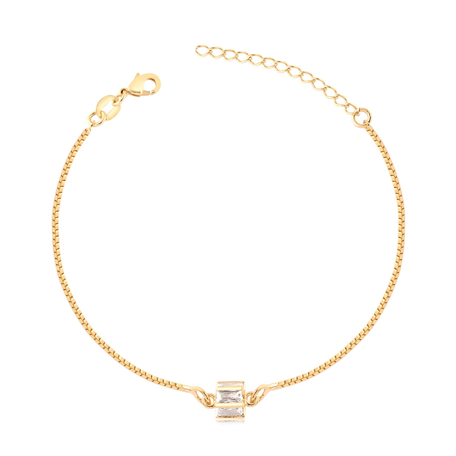 PULSEIRA PINGENTE ZIRCÔNIA QUADRADA