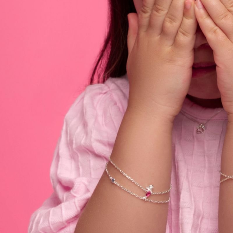 PULSEIRA PRATA INFANTIL SEREIA PEDRA RO