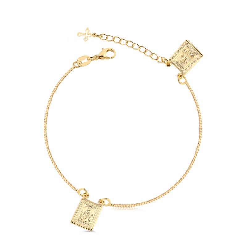 PULSEIRA RELIGIOSA BANHADA A OURO 18K