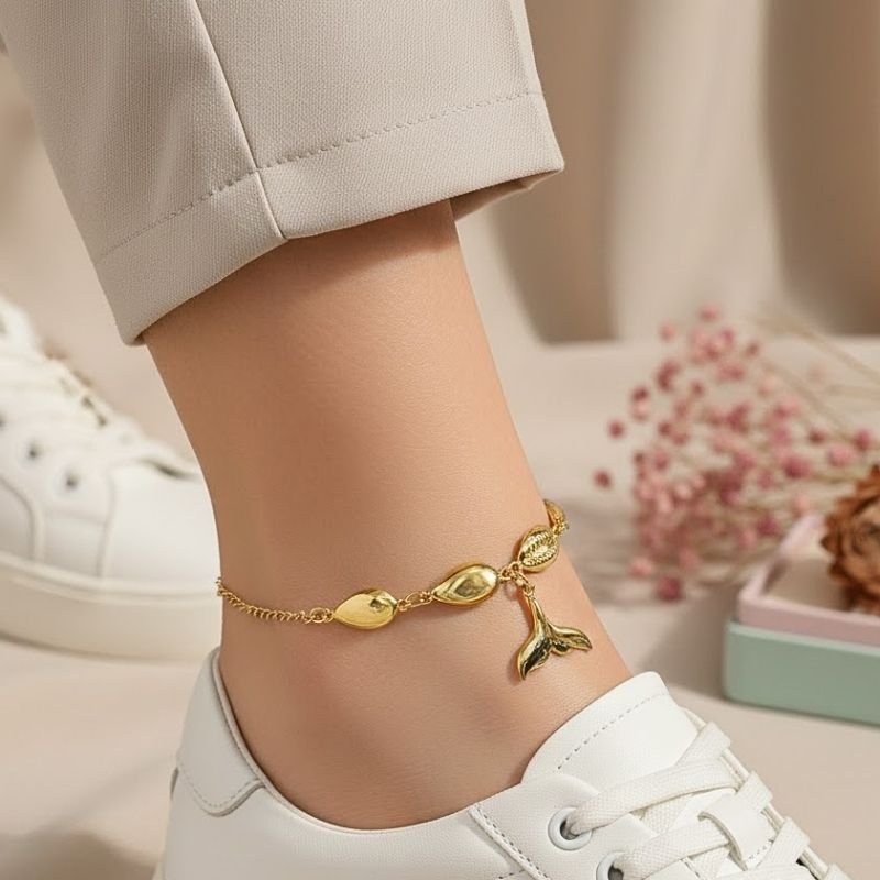 TORNOZELEIRA BÚZIO E RABO DE BALEIA