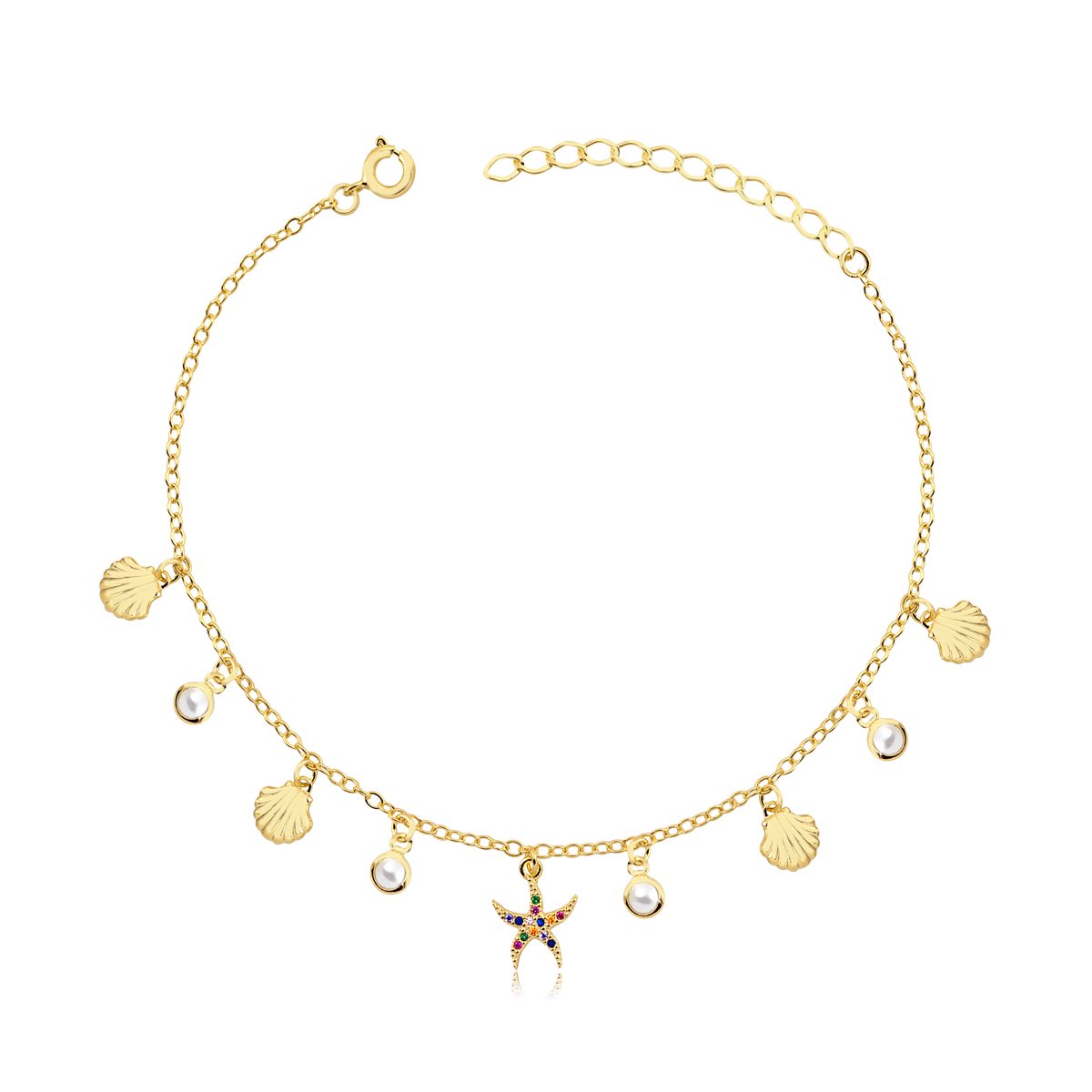 TORNOZELEIRA CONCHAS PÉROLAS