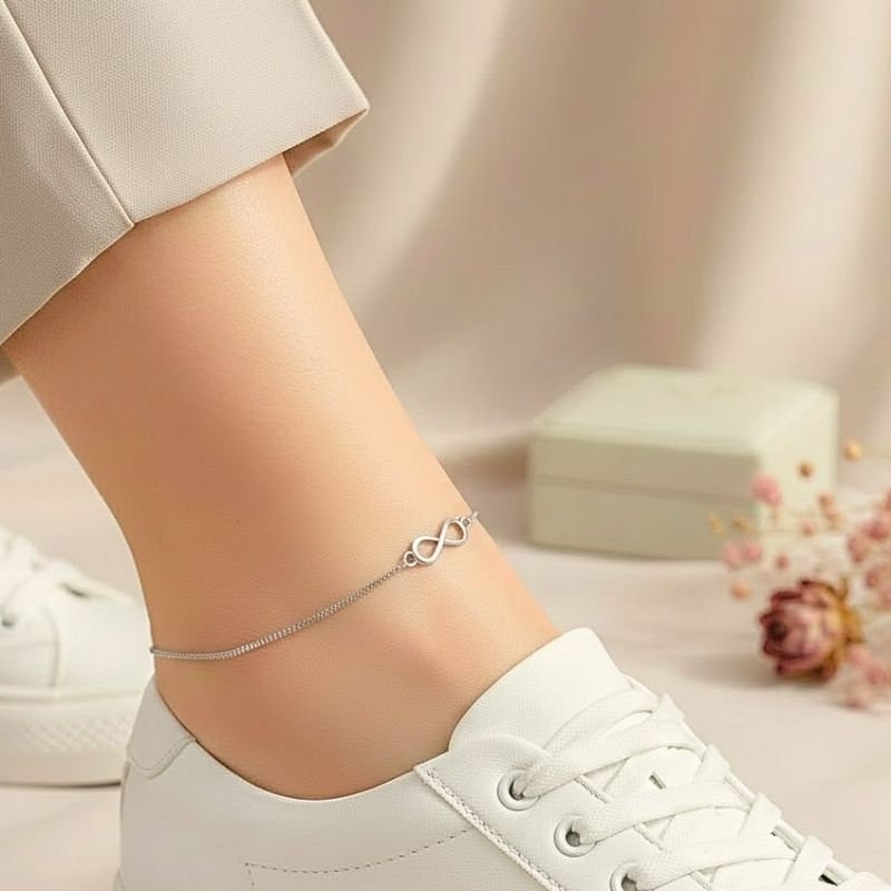 TORNOZELEIRA PRATA INFINITO LISO