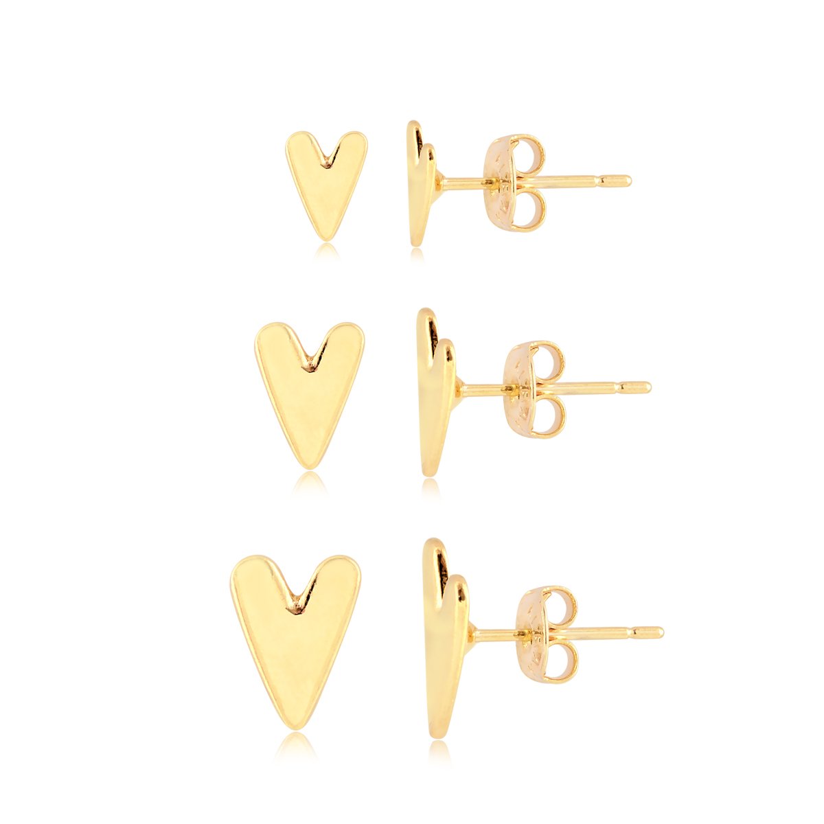 TRIO CORAÇÃO ALONGADO LISO